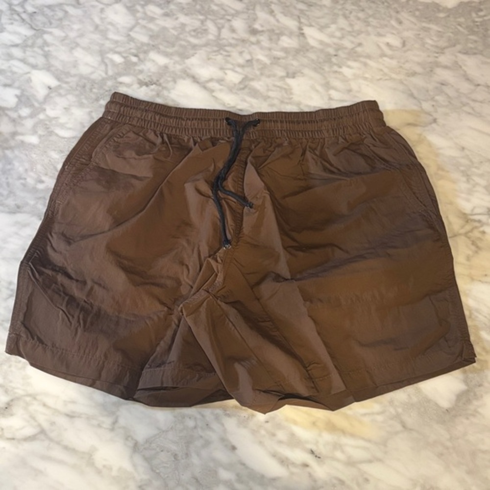 Everlane brown swim trunks, size small, unlined